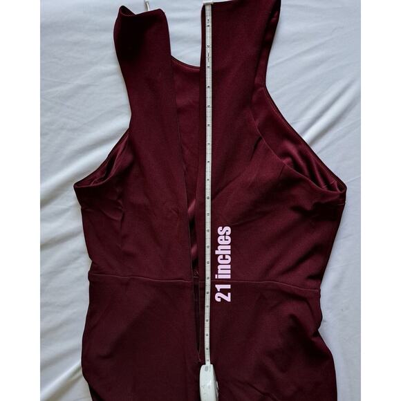 BUPT Womens Halter Neck Sleeveless Evening Cocktail Dress Wine Red size Medium‎ - Picture 6 of 13